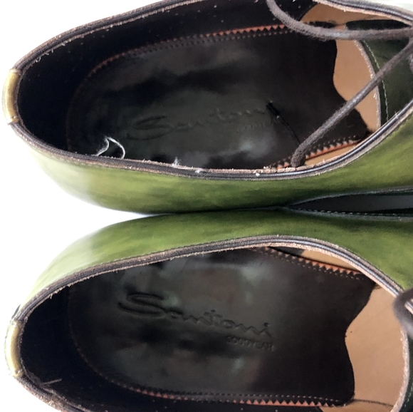 Santoni Green lace-ups size 11 - Picture 3 of 5